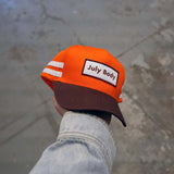 Orange and Brown Striped Hat
